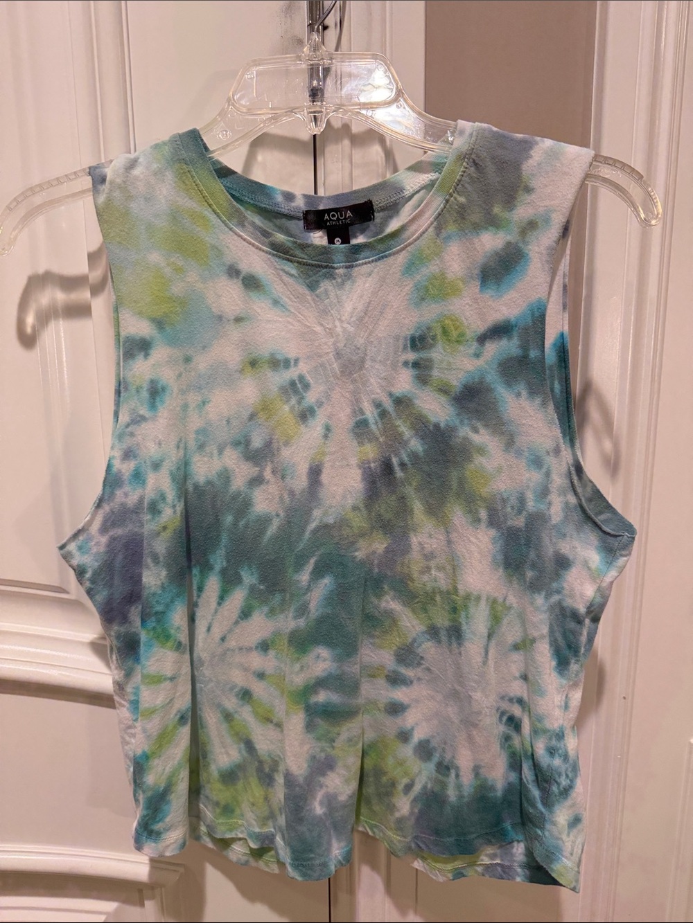 Aqua Blue & Green Tie-Dye Muscle Tank